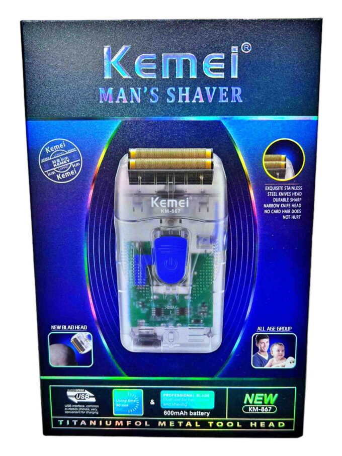 Maquina Shaver Kemei 867 Transparente